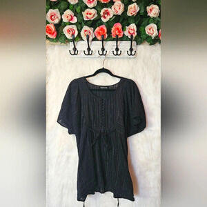 MXMK Black & Silver Pinstriped Tunic (NWOT)